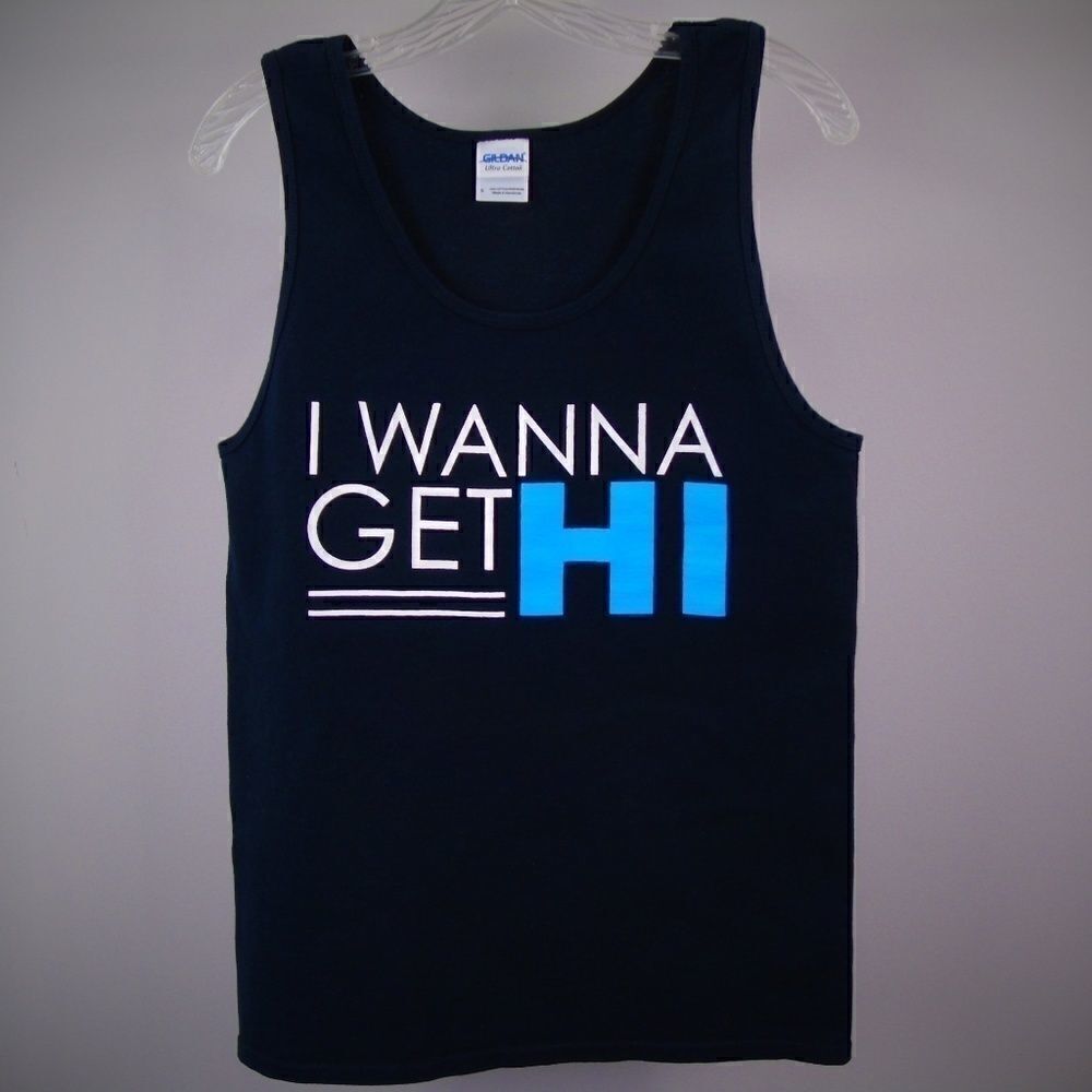 I Wanna Get HI Muscle Tee Sz S Tank Top